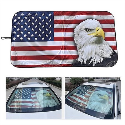 Sublimation Full Color Car Windshield Sun Shade w/ Pouch(Ocean)