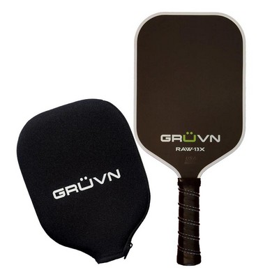 GRUVN Raw-13X Pickleball Paddle Size 16.5'' - Black/White