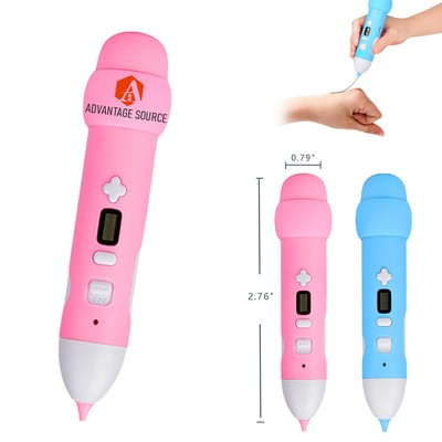 Safe Low-Temperature 3D Printing Pen for Creative Projec