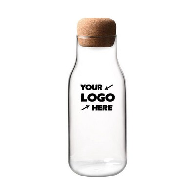 Glass Bottle Decanter with Cork Lid