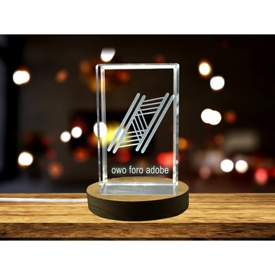 Ovo Foro Adobe 3D Engraved Crystal Trophy Award w/LED Base