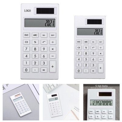 Slim Solar-Powered Calculator w/ 12-Digit Display