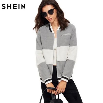 Color Block Long Winter Coat Jacket