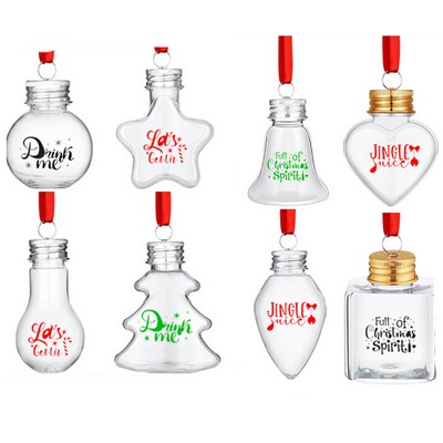 Clear Star Bell Round Xmas Tree Shape Ornaments Ball Bottle for Party