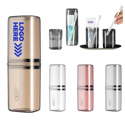 2-in-1 Removable Travel Toothbrush Cup with Dustproof Lid