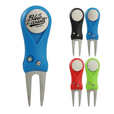 Collapsible Magnetic Golf Divot Tool