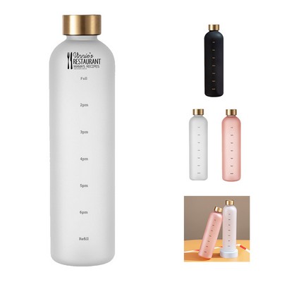 32oz Water Bottle with Time Marker and Lid