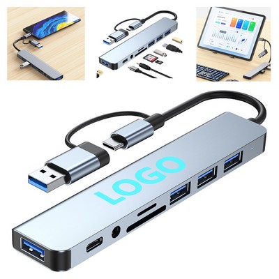 8-in-1 Dual-Head Multifunction Laptop USB Hub Dock