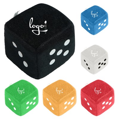 Car Mirror 2.4" Hanging Fuzzy Dices with White Dots