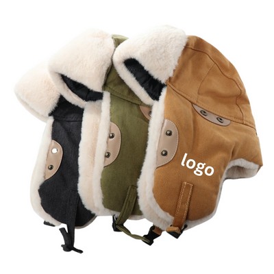 Windproof Thermal Trapper Hat with High-Density Faux Fur