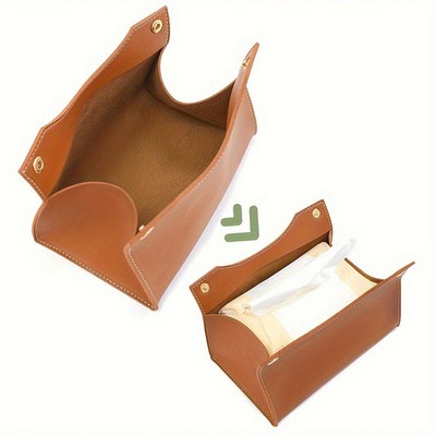 Rectangular PU Leather Tissue Storage Box