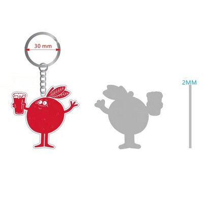 2" Custom-shaped Soft Enamel Keychain