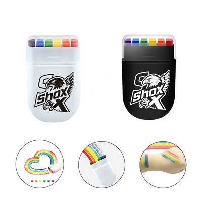 MOQ 10 Vibrant Rainbow Fan Brush for Face and Body Painting