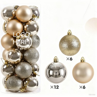 Christmas Ornament Ball Set 24pcs 4/6/8cm Tree Decorations