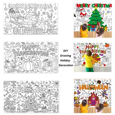 Christmas DIY Coloring Poster Festival Decoration