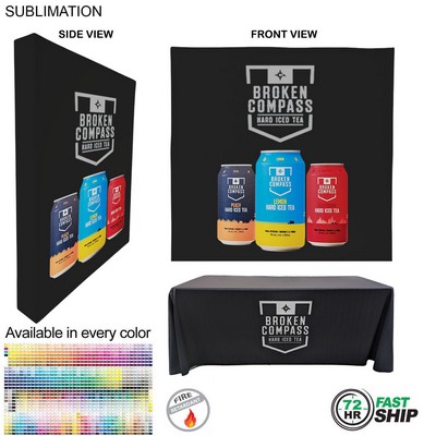 72Hr Fast Ship -Tradeshow booth package Ultra, 7.5' Straight Wall with Wrap End Caps & 6' tablecloth