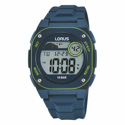 Lorus R2329Q Digital Chronograph Sports Watch - Green and Blue