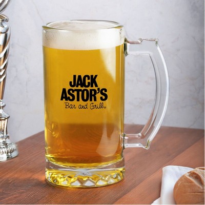 16Oz Thick Bottomed Glass Beer Stein w/Handle