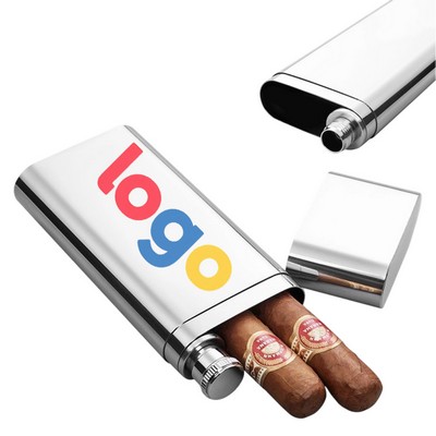 Stainless Steel Wine Pot with 2oz Capacity and Built-In Cigar Slot