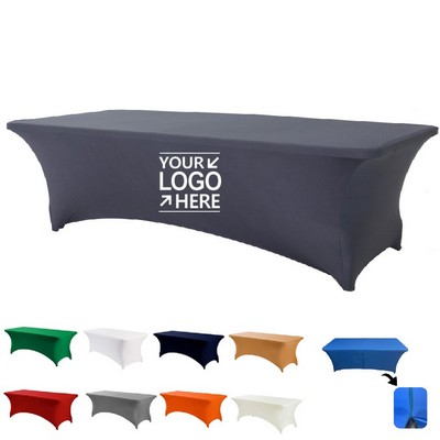 4' Custom Stretch Tablecloth Full Print Spandex Cover with Zipper 280GSM