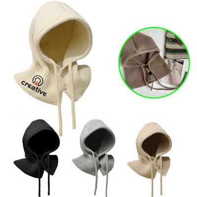 Knitted Integrated Hooded Scarf