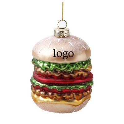 Hamburger Glass Ornament