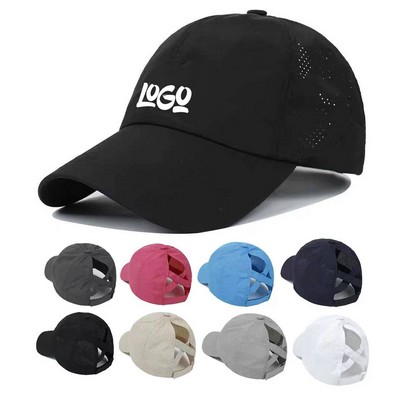 Casual Cross-Design Mesh Baseball Cap