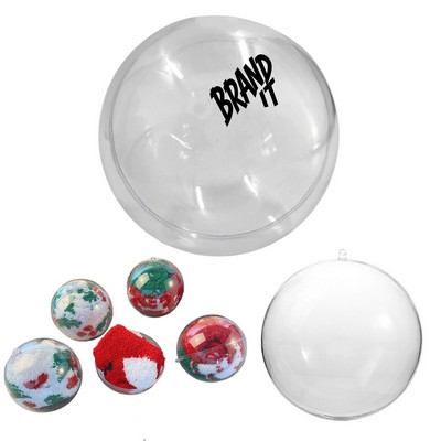 Round Clear Christmas Ornaments Fillable Ball
