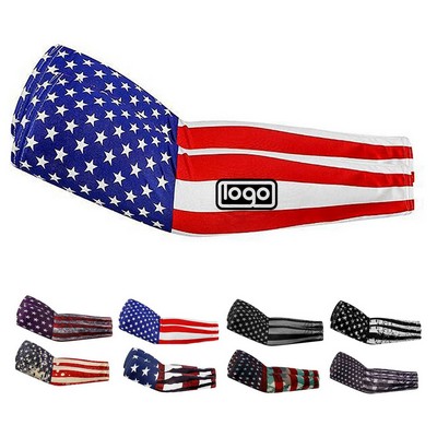 USA Flag UV Protection Cooling Arm Sleeves