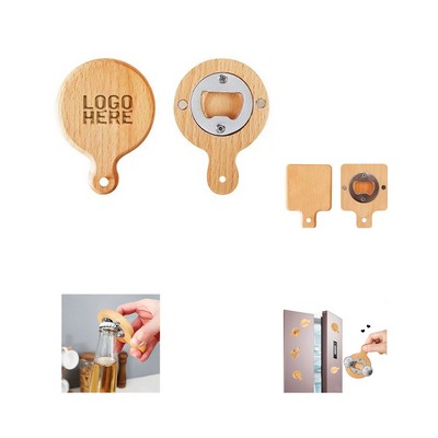 Wooden Bottle Opener With Magnet