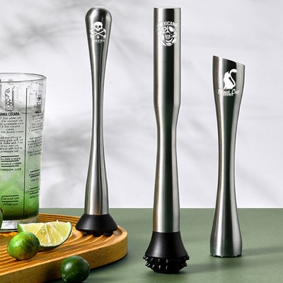 Stainless Steel Muddler with Wolf-tooth-shaped