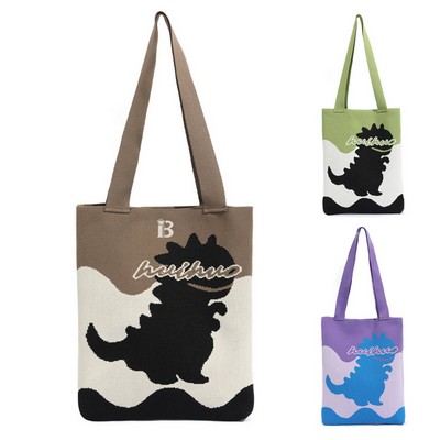 Large Capacity Beach Knitted Shoulder Tote Bag