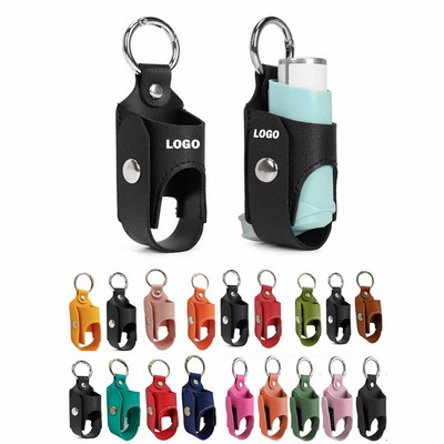 Portable PU Inhaler Keychain Holder