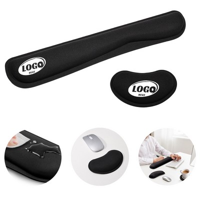 Memory Foam Typing Keyboard Hand Rest Pads Set