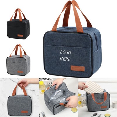 Square Lunch Tote Bag with Aluminum Foil Insulation