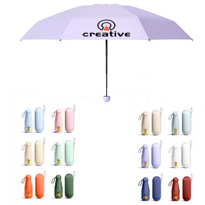 Folding Travel Umbrella with Capsule Case