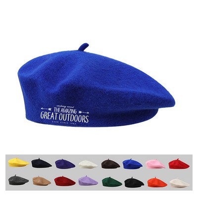 Soft Blend Wool Polyester French Beret Hat