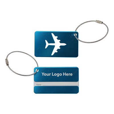 Airplane Aluminum Luggage Tag