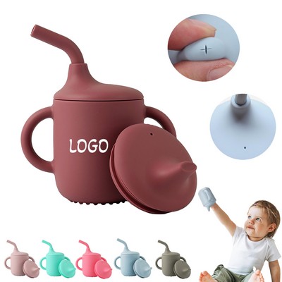 Food-Grade Silicone Double-Eared Straw Training Cup
