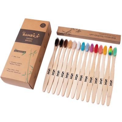 MOQ 20 Portable Disposable Hotel Bamboo Toothbrush