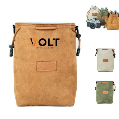 Flannel Drawstring Camera Lens Bag