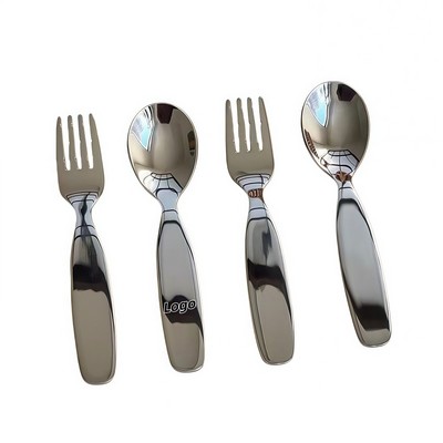 Stainless Steel Baby Utensil Set with Ergonomic Design for Toddlers Eating and Snacking