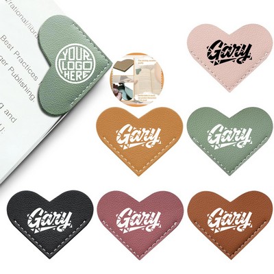 Heart Shape PU Leather Bookmark Page Corner