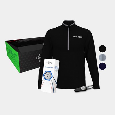 Callaway® Men's 1/4-Zip Pullover, Supersoft Golf Balls & Pitchfix® 2.5 Divot Tool Gift Set