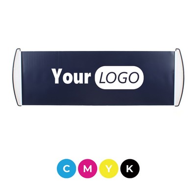 Portable Hand-Held Reusable Wind-Resistant Rolling Banner