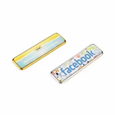 Rectangular Metal Chest Pin Badge