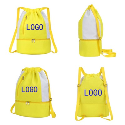 8 Can Nylon Drawstring Cooler Backpack