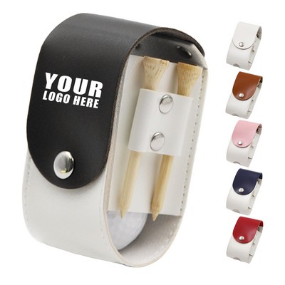 Leather Golf Ball Pouch Two Pack