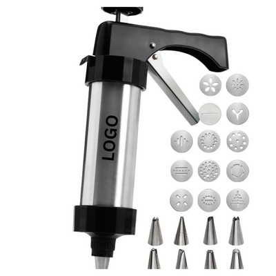 Manual Stainless Steel Cookie Press Gun Kit