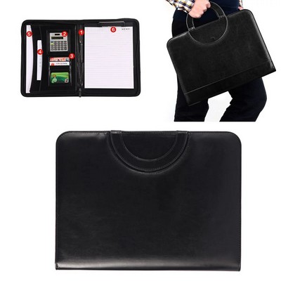 Zippered Padfolio Binder with Handle